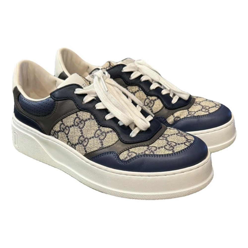 Gucci Men's Blue and Beige Sneakers